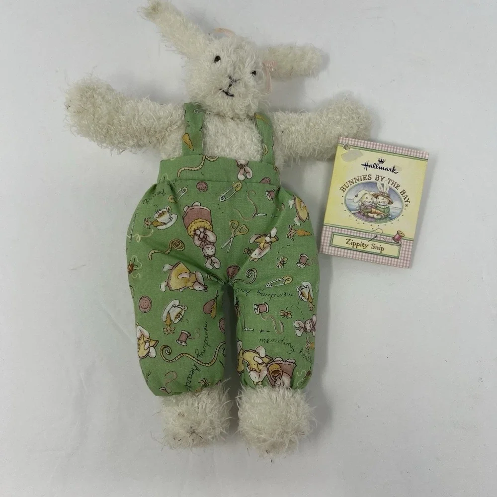Vtg Hallmark Easter Rabbit Bunnies By The Bay Zippity Snip Plush Doll 7
